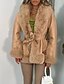 voordelige Winterjassen-Dames Vrijetijdsjas Houd Warm Comfortabel Bontkraag Modieus Effen Uitgaan Weekend Wandelen Normaal Strijkijzer Normale pasvorm Lange mouw bovenkleding Zwart Bruin Beige Herfst Winter