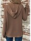 billige Teksturert hettegensere og sweatshirt-Dame Bluse Helfarge Stilfull Fritid Langermet Med hette Vanlige topper Daglig Knapper Svart Militærgrønn Navyblå Blå Brun Vår Høst Vinter