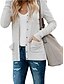 billige Frakker &amp; Trench Coats-Dame Casual jakke Åndbart Bekvem Knapper Lomme Afslappet Vanlig Ferierejse Gade Afslappet Dagligdagstøj Enradet Normal V-hals Regulær Langærmet Overtøj Hvid Lyserød Kakifarvet Sommer Forår