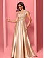 levne šampaň-A-linie quinceanera šaty elegantní šaty formální svatba dlouhá sukně bez rukávů V výstřih polyester s sklady