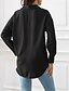 cheap Stripe&amp;Geometric Tops-Women&#039;s Summer Tops Chiffon Tops Color Block Daily Stylish Basic Long Sleeve Shirt Collar Regular Tops Work Daily Holiday Patchwork Print Black And White Black White Spring Fall