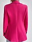 preiswerte Blazer &amp; Anzüge-Damen Blazer Bequem Tasche Knöpfe Mode Einfach Büro Büro / Karriere Einreihig Regulär Umlegekragen Normale Passform Langarm Oberbekleidung Schwarz Rosa Rosenrot Herbst Winter