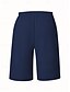 baratos Shorts-Mulheres chinês Bermudas Férias Moda Básico Comprimento do joelho Cintura Alta Tecido Bolsos Cintura elástica Confortável Macio Micro-Elástica Ao ar livre Rua Verde Militar Azul marinho Preto Branco