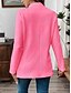 abordables Blazers et Costumes-Femmes Blazer Confortable Respirant Boutons Occasionnel Uni Bureau Rue Occasionnel Tenue quotidienne Simple Boutonnage Régulier Col montant Coupe régulière manche longue Vêtements d&#039;extérieur Noir