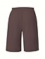 baratos Shorts-Mulheres chinês Bermudas Férias Moda Básico Comprimento do joelho Cintura Alta Tecido Bolsos Cintura elástica Confortável Macio Micro-Elástica Ao ar livre Rua Verde Militar Azul marinho Preto Branco