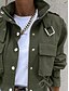 billige Frakker &amp; Trench Coats-Dame Casual jakke Bekvem Åndbart Lynlås Trykt mønster Afslappet Farveblok Ferierejse Gade Afslappet Dagligdagstøj Lynlås Kort Aftæpning Regulær Langærmet Overtøj Sort Hvid Gul Forår Efterår