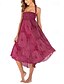 baratos Saias de Férias-Mulheres Casual Boho Longo Cintura Alta Saias Floral Imprimir Micro-Elástica Férias Feriado Azul Preto Laranja Verde Verão
