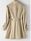 abordables Abrigos Trench-Mujer Gabardina Cómodo Transpirable Cremallera Bolsillo Casual Plano Vacaciones Calle Casual Ropa Cotidiana Botonadura Simple Largo Solapa de Pico Ajuste regular Manga Larga Ropa de calle Negro Rosa