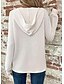 billige Teksturert hettegensere og sweatshirt-Dame Bluse Helfarge Stilfull Fritid Langermet Med hette Vanlige topper Daglig Knapper Svart Militærgrønn Navyblå Blå Brun Vår Høst Vinter