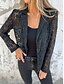 preiswerte Blazer &amp; Anzüge-Damen Blazer Atmungsaktiv Bequem Spitze Patchwork Lässig Einfach Büro Straße Lässig Alltagskleidung Offene Vorderseite Regulär Umlegekragen Normale Passform Langarm Oberbekleidung Schwarz Weiß Sommer