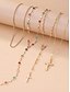abordables Collier pour femme-Collier pendentif croix multicouche en or et argent pour femme avec perles multicolores - bijoux religieux à la mode pour un usage quotidien, des sorties décontractées et des occasions spéciales