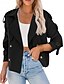 abordables Abrigos &amp; Trench-Mujer Chaqueta casual Cómodo Transpirable Cremallera Bolsillo Moda Casual Plano Vacaciones Calle Casual Ropa Cotidiana Botonadura Simple Corto Cuello Vuelto Ajuste regular Manga Larga Ropa de calle