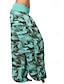 cheap Wide Leg &amp; High Waisted-Women&#039;s Pants Trousers Palazzo Pants Fashion Boho Full Length Mid Waist Print Camouflage Elastic Waist Comfy Comfortable Micro-elastic Street Daily Wear Going out White Yellow Red Navy Blue Summer