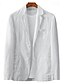 voordelige Heren Klassieke Blazers-Voor heren Linnen blazer Sportjas Casual / Dagelijks Strand bruiloft Modieus Lichtgewicht Alle seizoenen Katoen linnen Effen Standaard Enkele knoopsluiting twee knopen Blazer Wit Hemelsblauw Beige