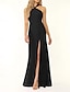 cheap Bridesmaid Dresses-Mermaid / Trumpet Bridesmaid Dress Halter Neck Sleeveless Elegant Floor Length Chiffon with Split Front