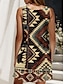 preiswerte Boho Kleider-Damen Minikleid Sommerkleid A Linie Kleid Urlaub Lässig Boho Outdoor Party Täglich Normale Passform Grafik Geometrisch Farbblock Ärmellos U-Ausschnitt Rote Blau Purpur Khaki Sommer Frühling