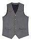 cheap Men&#039;s Waistcoat-Men&#039;s Faux Suede Vest Vest Gilet Suede Vest Outdoor Daily Vintage Spring Fall Pocket Buttons Polyester Comfortable Plain Single Breasted One-button V Neck Regular Fit Black Champagne Navy Blue Dark