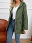 levne Trench Coaty-Dámské Trenčkot Zahřívací Pohodlné Zip Kapsy Módní Venkovní Bez vzoru Jdeme ven Víkend Zip Standardní Kapuce Běžný Dlouhý rukáv Svrchní oděvy Černá Bílá Armádní zelená Podzim Zima