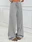 abordables Pantalon droit-Femmes Slacks Pantalons Streetwear Occasionnel Longueur complète Naturel Rayé Conception à cordon élastique Confortable Extérieur Extérieur Vacances Fête Brun / Blanc blanc / bleu Noir et blanc Noir