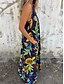 abordables Vestidos florales-Mujer Vestido maxi Vestido de una línea Vestido lencero Vacaciones Casual Boho Exterior Noche Ajuste regular Floral Sin Mangas Escote en Pico Azul Piscina Albaricoque Beige Verano