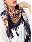 cheap Women&#039;s Scarves-Women’s Boho Square Scarf with Tassels – Lightweight Blended Cotton Ethnic Print Shawl for Casual Outfits, Travel and Festivals