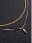 cheap Men&#039;s Jewelry-Men&#039;s Gold Plated Double Layer Pendant Necklace – Minimalist Cuban Chain and Bullet Charm Jewelry for Streetwear, Parties and Daily Outfits