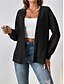 abordables Abrigos &amp; Trench-Mujer Chaqueta casual Transpirable Cómodo De Gran Tamaño Casual Plano Vacaciones Calle Casual Ropa Cotidiana Frente Abierto Regular Sin Cuello Ajuste regular Manga Larga Ropa de calle Negro Verano