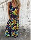 abordables Vestidos florales-Mujer Vestido maxi Vestido de una línea Vestido lencero Vacaciones Casual Boho Exterior Noche Ajuste regular Floral Sin Mangas Escote en Pico Azul Piscina Albaricoque Beige Verano
