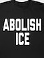 abordables T-shirt Humor &amp; Citations-Femmes T-shirt Lettre Mode Moderne Manche Courte Col ras du cou Hauts Réguliers Quotidien Sports Imprimé Noir Été ABOLISH ICE