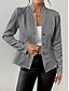 abordables Blazers et Costumes-Femmes Blazer Respirant Confortable Avec Poches Occasionnel Uni Bureau Rue Occasionnel Tenue quotidienne Simple Boutonnage Régulier Col montant Coupe régulière manche longue Vêtements d&#039;extérieur