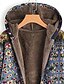 economico giacche sherpa-Per donna Giacca in Pile Cappotto Giacca con Cappuccio Caldo Confortevole Cerniera Tasca Moda Moderno Casual Floreale Uscire Weekend Cerniera Regolare Con Cappuccio Vestibilità regolare Manica Lunga