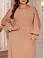 voordelige BLAUW-A-Lijn Plus Size Jurken Elegante Curve Jurk Formele Bruiloft Vloerlengte Lange Mouw V Hals Chiffon Met Pailletten