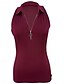 billiga Enkel linne-Dam Camisole linne Ensfärgat Modern Ledigt Ärmlös Tröjkrage Vanliga toppar Dagligen Dragkedja Svart Vin Blå Brun Grön Sommar