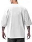 baratos Camisas casuais masculinas plus size-Homens Tamanho Grande Camiseta T-shirt Decote V Manga Curta Moda Ao ar livre Férias Diário Cruz Preto Branco Poliéster Roupa