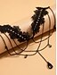 billige Dame armbånd-Dame gotisk vintage blonde lårkæde med rød krystalkæde - elastisk lårsmykke til halloween-fester, cosplay og vintage-lejligheder