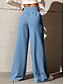voordelige wijde pijpen en hoge taille-Dames Joggingbroeken Chinese Modieus Streetwear Basic Volledige lengte Hoge taille Effen Zak Elastische tailleband Comfortabel Zacht Rekbaar Buiten Straat Goud Wijn Hemelsblauw Grijs Zomer Lente Ruim