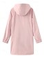 お買い得  アクティブジャケット-女性用 トレンチコート 保温 快適 ジッパー ポケット ファッション 平織り ストリート お出かけ ジッパ－ ロング フード付き レギュラー 長袖 アウターウェア ブラック ピンク スカイブルー 秋 冬