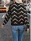 economico bomber-Per donna Giubbotto bomber Confortevole Traspirante Cerniera Stampato Casual Geometrico Vacanza Streetwear Casuale Abbigliamento quotidiano Cerniera Corto Collo alla coreana Vestibilità regolare