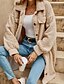 voordelige Winterjassen-Dames Jas Houd Warm Comfortabel Zak Knop Buiten Casual Effen Buiten Straat Dagelijks Feestdagen Enkele rij knopen Lang Strijkijzer Normale pasvorm Lange mouw bovenkleding Wit Khaki Abrikoos Herfst