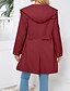abordables Abrigos de Invierno-Mujer Gabardina Mantiene abrigado Cómodo Cremallera Bolsillo Moda Casual Plano Festivos Noche Cremallera Regular Con Capucha Ajuste regular Manga Larga Ropa de calle Negro Rosa Vino Otoño Invierno