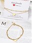 economico Bracciale da donna-Cavigliera da donna con ciondolo a forma di cuore in oro a doppio strato – grazioso gioiello da spiaggia per i piedi con design a catena di perline per gite estive e abbigliamento da vacanza