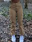 billiga lastbyxor för kvinnor-Dam Militärbyxor Byxor Mode Streetwear Fullängd Naturlig Solid färg Ficka Bekväm Microelastisk Sport &amp; Utomhus Dagliga kläder Svart Kaki Mörkgrå Beige Vår Höst Normal