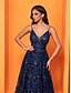 baratos Semi-formal / Cocktail-Vestidos de Quinceanera A-Line Vestido Elegante Formal Casamento Comprimento de Chão Sem Mangas Decote V Poliéster Costas Nuas com Pregas