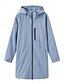 お買い得  アクティブジャケット-女性用 トレンチコート 保温 快適 ジッパー ポケット ファッション 平織り ストリート お出かけ ジッパ－ ロング フード付き レギュラー 長袖 アウターウェア ブラック ピンク スカイブルー 秋 冬