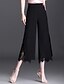 abordables jambe large et taille haute-Femmes Jambe large Pantalon capri Streetwear Occasionnel Longueur mollet Taille haute Uni Dentelle Respirabilité Doux Micro-Élastique Vacances Rue Tenue quotidienne Noir Été Coupe régulière