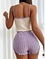 billiga Sovtoppar och underdelar till dam-Dam Pyjamas set Ledigt Komfort Körsbär Elastisk midja Strap Top Shorts Hem Dagligen Ärmlös remmar Gul Rodnande Rosa Blå Purpur Sommar Normal