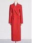 voordelige Vloerlengte-Blazer Jurk Moeder Van De Bruid Jurk Tuxedo Jurk Elegante Shirt Kraag Enkellengte Polyester Lange Mouw met Effen Kleur