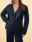 cheap Mom&#039;s Pant Suits-Black Red White Pantsuit 3 Piece Mother of the Bride Elegant Simple Minimalist V Neck Ankle Length Stretch Fabric Long Sleeve Wrap Included with Solid Color