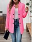 abordables Blazers et Costumes-Femmes Blazer Confortable Respirant Boutons Occasionnel Uni Bureau Rue Occasionnel Tenue quotidienne Simple Boutonnage Régulier Col montant Coupe régulière manche longue Vêtements d&#039;extérieur Noir