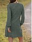 preiswerte Pulloverkleider-Damen Minikleid Pulloverkleid Lässig Lässig Normale Passform Einfach Langarm V Ausschnitt Schwarz Braun Grün Grau Herbst Winter